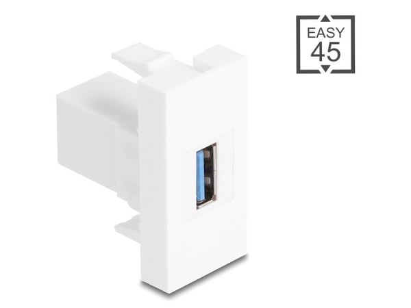 Delock Easy 45 Module USB 5 Gbps Type-A naaras USB 5 Gbps Type-A naaras valkoinen (1:1)