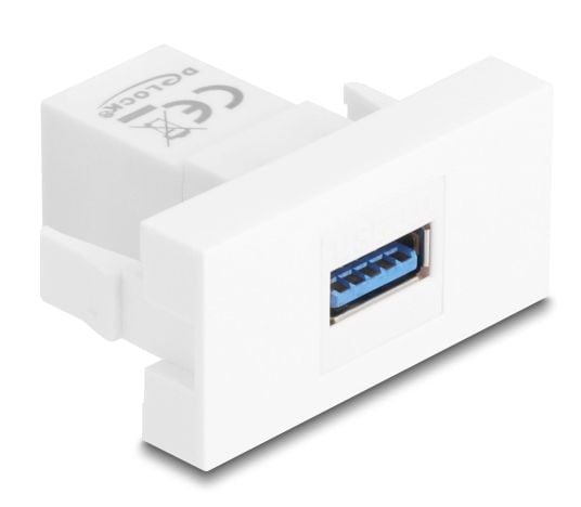 Delock Easy 45 Module USB 5 Gbps Type-A naaras USB 5 Gbps Type-A naaras valkoinen (1:1)