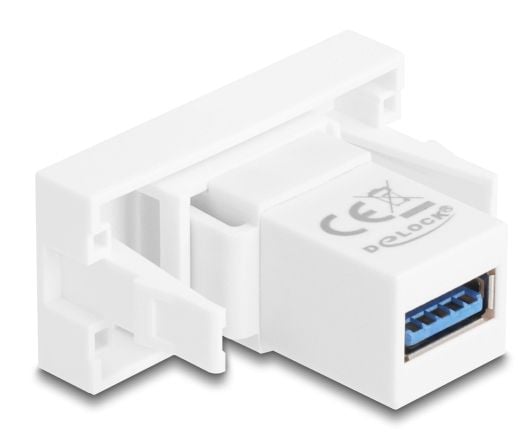 Delock Easy 45 Module USB 5 Gbps Type-A naaras USB 5 Gbps Type-A naaras valkoinen (1:1)