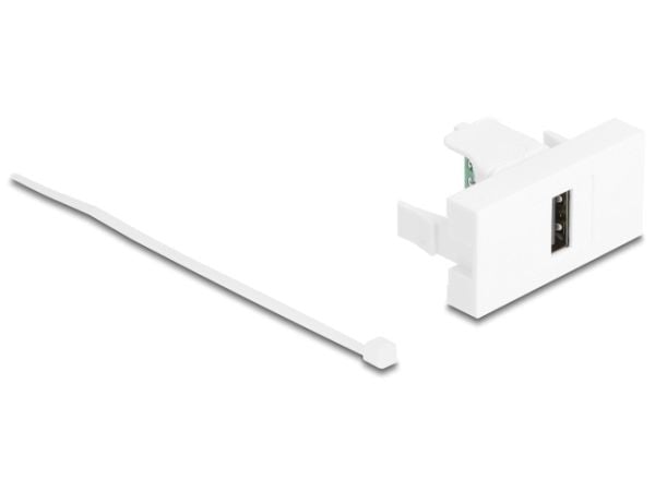 DeLOCK 90911, Tasainen, Valkoinen, USB A, 5-pin terminal, Naaras, 45 mm
