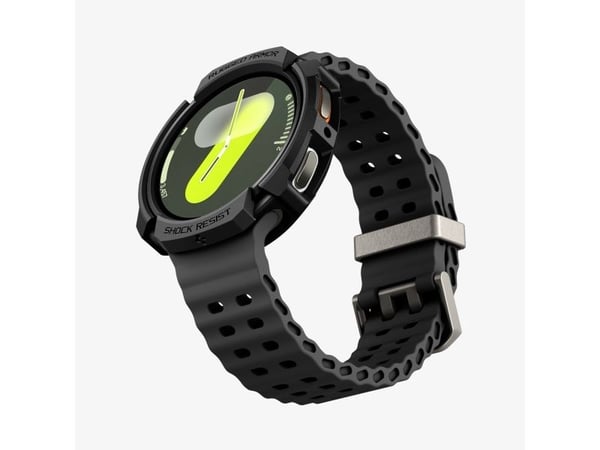 Spigen Rugged Armor, Etui, Smartklokke, Sort, Samsung, Watch 8 (40mm), Termoplastisk polyuretan (TPU)