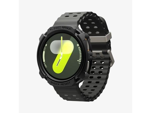 Spigen Rugged Armor, Etui, Smartklokke, Sort, Samsung, Watch 8 (44mm), Termoplastisk polyuretan (TPU)
