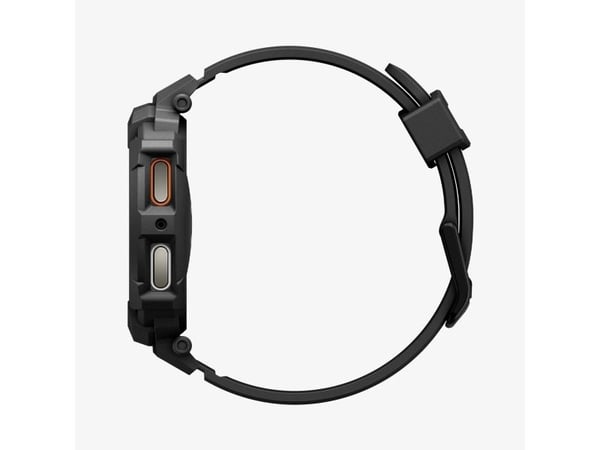 Spigen Rugged Armor Pro, Etui + bånd, Smartklokke, Sort, Samsung, Watch 8 (44mm), Termoplastisk polyuretan (TPU)