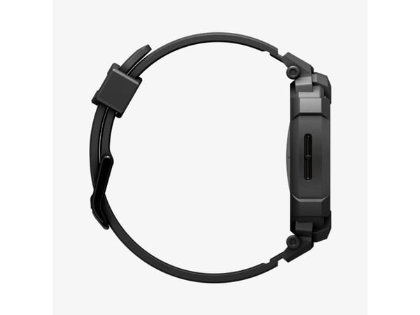 Spigen Rugged Armor Pro, Etui + bånd, Smartklokke, Sort, Samsung, Watch 8 (44mm), Termoplastisk polyuretan (TPU)