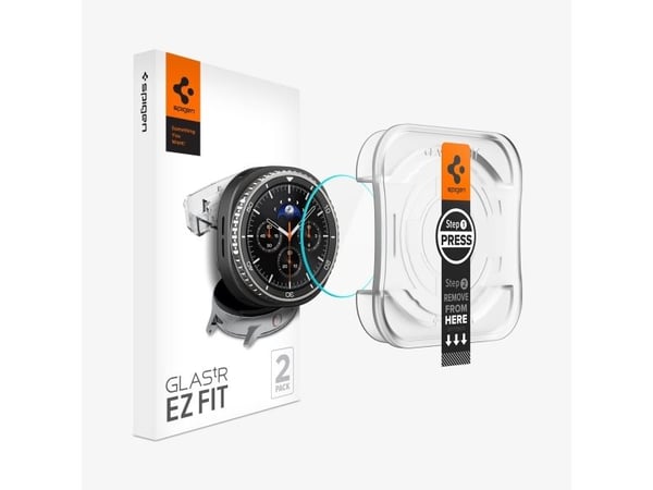 Spigen GLAS.tR EZ Fit, Skjermbeskytter, Smartklokke, Gjennomsiktig, Samsung, Watch 8 Classic (46mm), Herdet glass