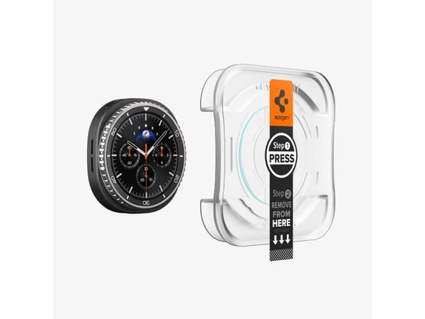 Spigen GLAS.tR EZ Fit, Skjermbeskytter, Smartklokke, Gjennomsiktig, Samsung, Watch 8 Classic (46mm), Herdet glass