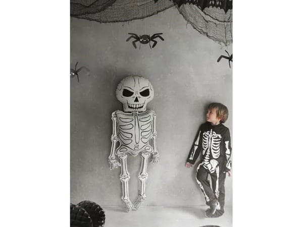 PartyDeco Skeleton XXL, Decoration, Foil, White, Image, Halloween, CE