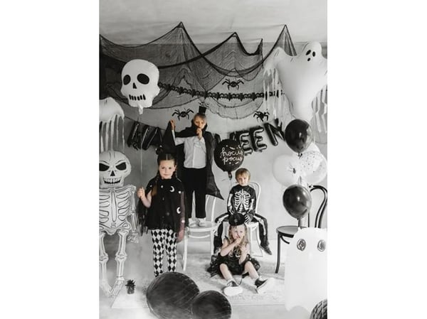 PartyDeco Skull, Dekorasjon, Folie, Hvit, Bilde, Halloween, Gutt/Jente