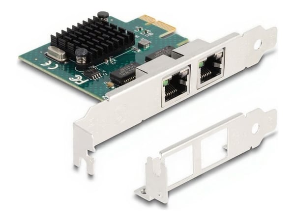 Delock - Nettverksadapter - PCIe 2.0 lav profil - Gigabit Ethernet x 2