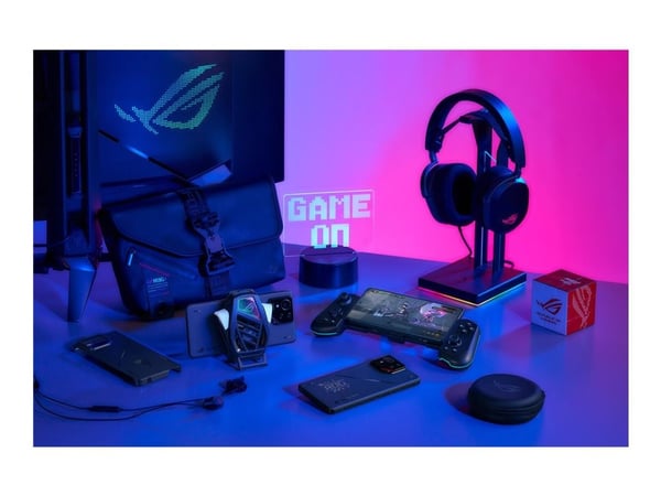 ASUS ROG Pelta - Hodesett - full størrelse - Bluetooth / 2,4 GHz radiofrekvens - trådløs - svart