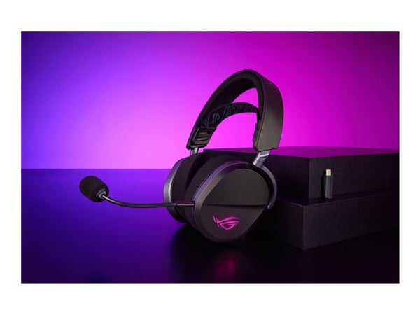 ASUS ROG Pelta - Hodesett - full størrelse - Bluetooth / 2,4 GHz radiofrekvens - trådløs - svart
