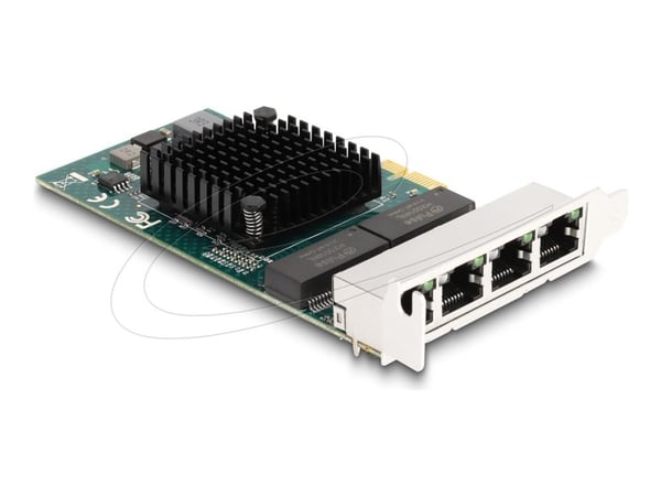Delock - Nettverksadapter - PCIe lav profil - Gigabit Ethernet x 4