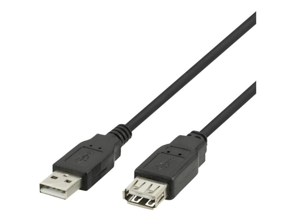 DELTACO - USB-förlängningskabel - USB (hane) till USB (hona) - USB 2.0 - 2 m - svart