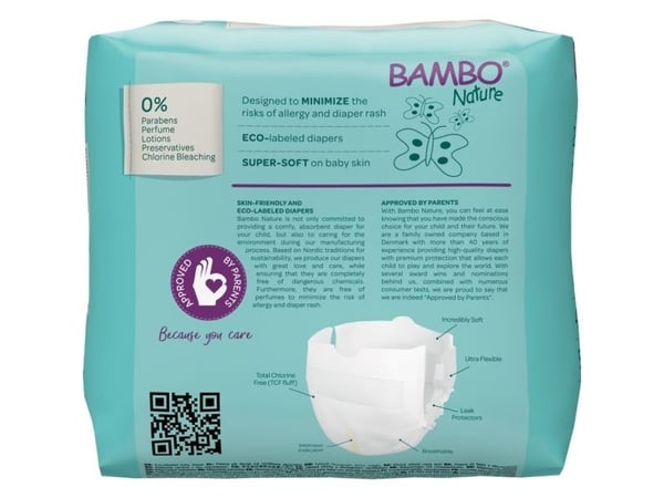 Børneble, tapeble, miljømærket, Bambo Nature, 0 - (6 stk.)