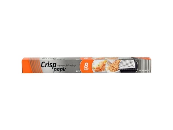 Pommes frites papir, Rul-let, 42x38cm, hvid, filterpapir/silikone/virgin, 8 ark - (24 stk.)