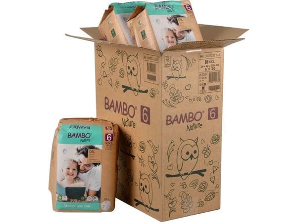 Børneble, tapeble, miljømærket, Bambo Nature, 6, papirspose, paper bag - (6 stk.)