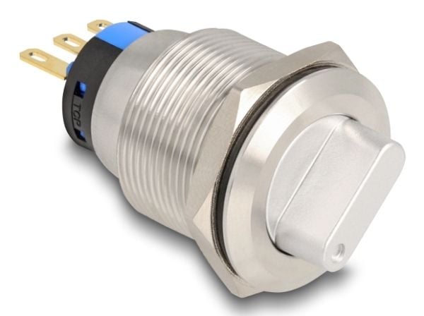 Delock - Rotary switch - 3 x lödanslutning, 22 mm - silver