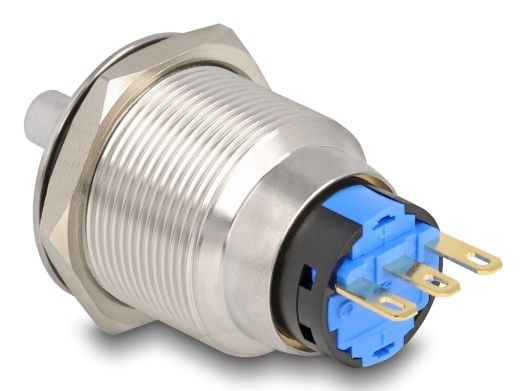 Delock - Rotary switch - 3 x lödanslutning, 22 mm - silver