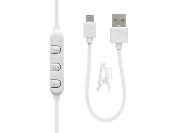 Streetz HL-BT304, Trådløs, Samtale/Musikk/Sport/Hverdag, 20 - 20000 Hz, 20 g, Hodesett, Hvit