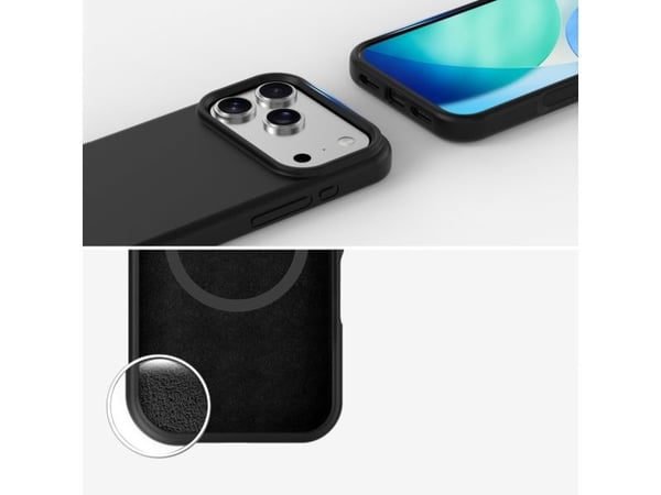 4smarts Cupertino - Baksidedeksel for mobiltelefon - MagSafe-samsvar - silikon - svart - for Apple iPhone 17 Pro Max