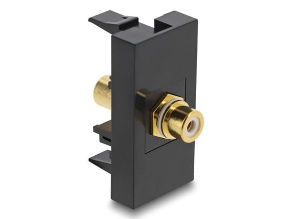 Delock Easy 45 -moduuli Cinch-pistorasia Cinch-pistorasiaan, kullattu valkoinen / musta