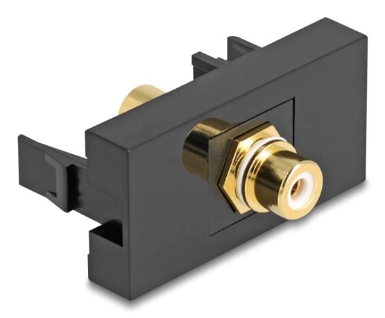 Delock Easy 45 -moduuli Cinch-pistorasia Cinch-pistorasiaan, kullattu valkoinen / musta
