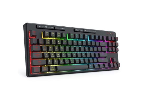 REDRAGON K516RGB-PRO SHIVA PRO 87, Trådløs, USB + RF Wireless + Bluetooth, Membrannøkkelbryter, Sort