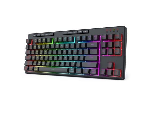 REDRAGON K516RGB-PRO SHIVA PRO 87, Trådløs, USB + RF Wireless + Bluetooth, Membrannøkkelbryter, Sort