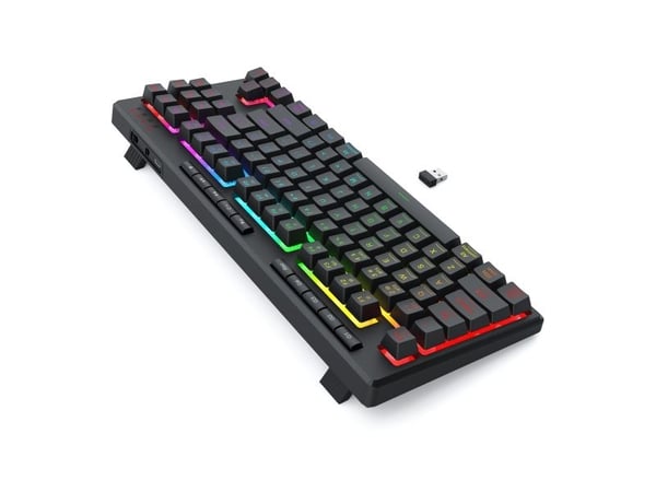 REDRAGON K516RGB-PRO SHIVA PRO 87, Trådløs, USB + RF Wireless + Bluetooth, Membrannøkkelbryter, Sort