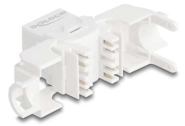 Delock - Modulinnlegg - 180°, toolfree - CAT 6a - UTP - RJ-45, LSA - hvit