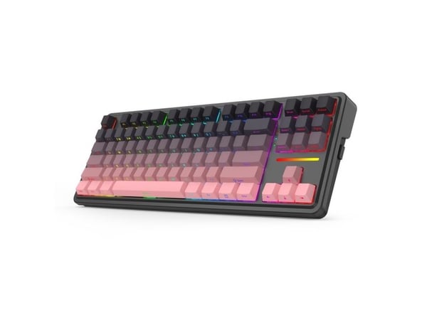 REDRAGON K728SP-RGB-PRO Antonium Pro, Trådlös, USB + RF Wireless + Bluetooth, Mekaniska tangentbrytare, Svart, Rosa