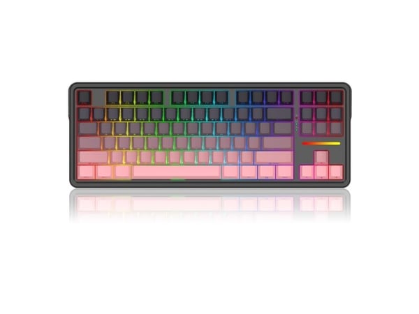 REDRAGON K728SP-RGB-PRO Antonium Pro, Trådløs, USB + RF Wireless + Bluetooth, Mekanisk nøkkelbryter, Sort, Rosa