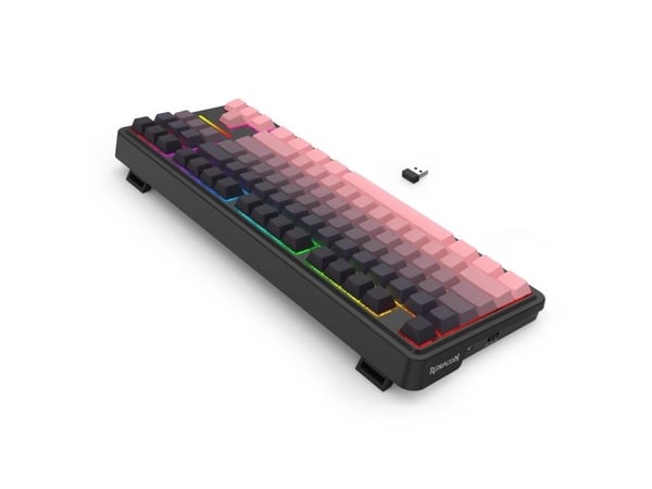 REDRAGON K728SP-RGB-PRO Antonium Pro, Trådløs, USB + RF Wireless + Bluetooth, Mekanisk nøkkelbryter, Sort, Rosa