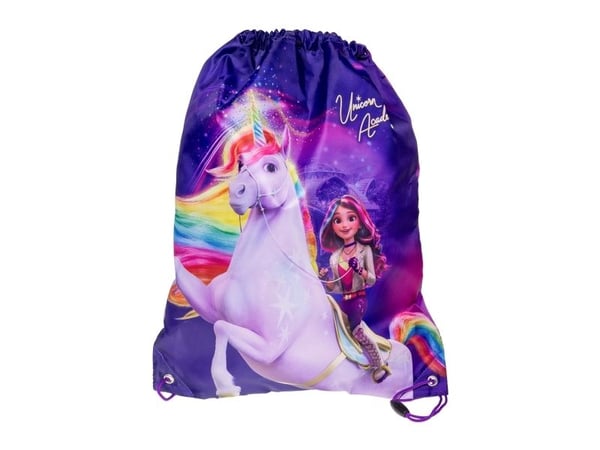 UNICORN ACADEMY, vetoketjullinen jumppakassi, 35 x 45 cm