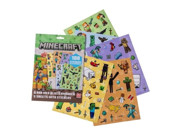 MINECRAFT, Sticker set with 5 x 20 stickers