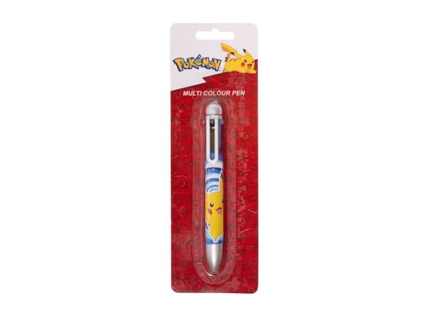 POKÉMON flerfärgad penna på blisterkort, 1 penna förpackad på blisterkort (varje penna med 6 olika färger)