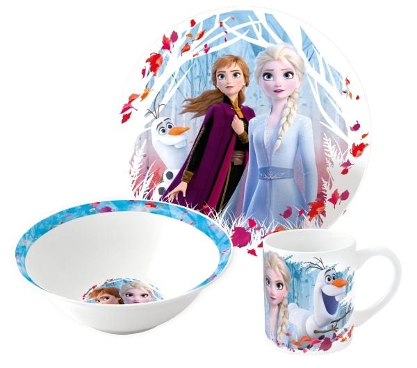Frozen 3-delt keramisk spisesett - tallerken/skål/kopp