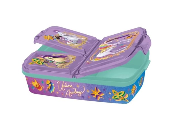UNICORN ACADEMY  Lunchlåda med flera fack, 18x13 cm