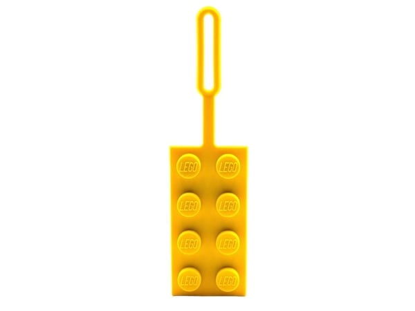 LEGO bag tag/vesketag YELLOW, pakket på trykt kort