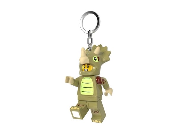 LEGO® nøkkelring minifigur med lys Triceratops kostyme fan