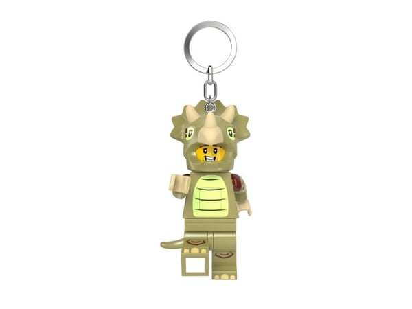 LEGO® nøkkelring minifigur med lys Triceratops kostyme fan