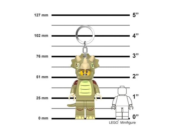 LEGO® nøkkelring minifigur med lys Triceratops kostyme fan