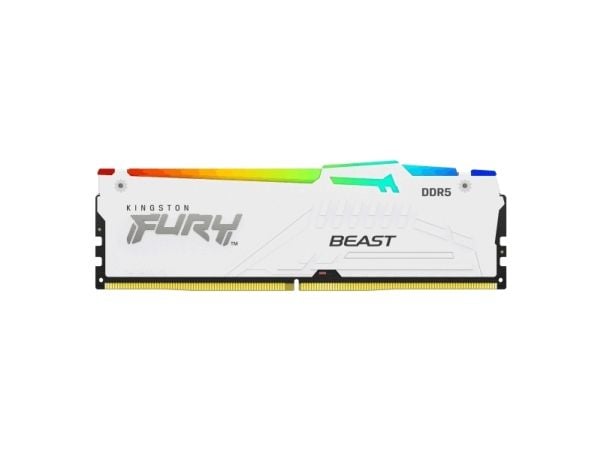 Kingston Technology FURY Beast 64 Gt 6000 MT/s DDR5 CL36 DIMM (2 kpl:n pakkaus) , valkoinen, RGB, EXPO, 64 GB, 2 x 32 GB, DDR5, 288-pin DIMM