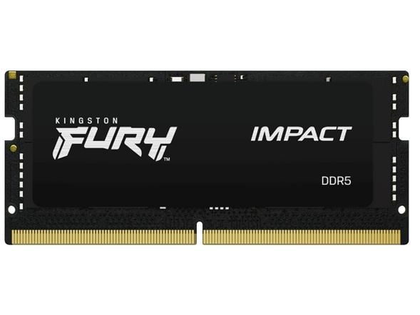 Kingston FURY Impact - DDR5 - modul - 16 GB - SO DIMM 262-pin - 6000 MT/s / PC5-48000 - CL38 - 1.35 V - ikke-bufret - on-die ECC - svart
