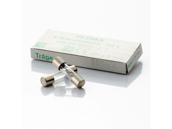 Glassikring - treg, 0,5A, 10-pakning