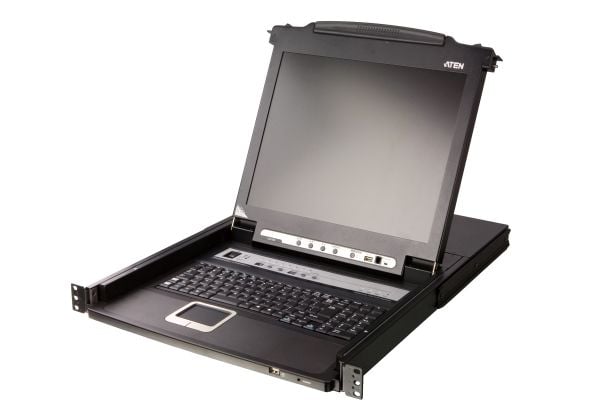 ATEN Slideaway CL5708M - KVM-konsoll med KVM-svitsj - 8 porter - 17" - kan monteres i rack - 1280 x 1024 - 1U