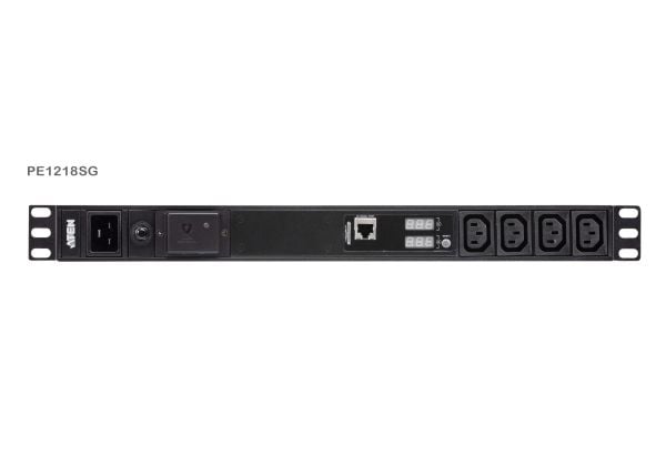 ATEN PE1218SG-AT-G, Grunnleggende, Målte, 1U, Sort, LCD, 18 AC-utganger, C13 kopling