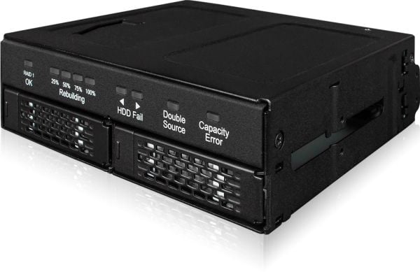 ICY Dock ToughArmor RAID MB902SPR-B R1 - Intern RAID-brønn - 2.5" - SATA 6Gb/s - RAID 1, JBOD - SATA 6Gb/s - svart