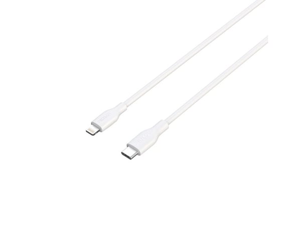 Deltaco USB-C - Lightning kaapeli, 1m, valkoinen, 1 m, Lightning, USB C, Uros, Uros, Valkoinen