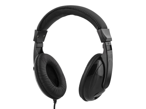 DELTACO - Hodetelefoner - on-ear - kablet - USB-C - svart